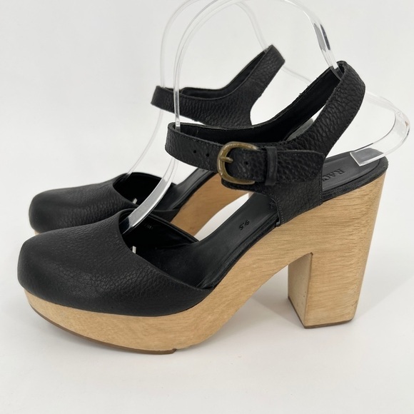 Rachel Comey Dekalb Clog Chunky high heel closed-toe wood platform leather shoe - Picture 3 of 7